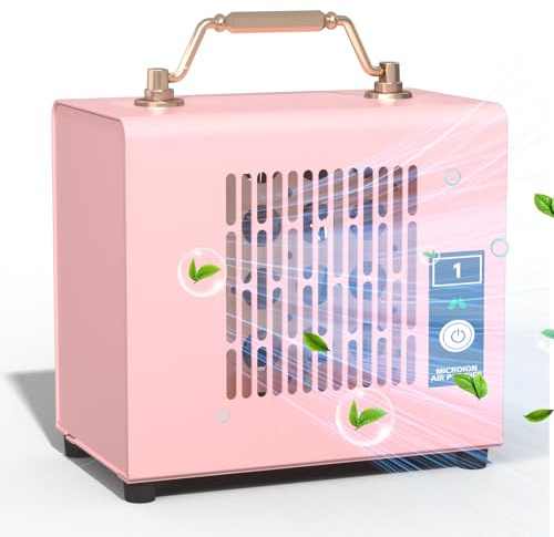 Microionxyz Purificatore d’Aria Ionizzatore Portatile, Senza Filtri, 6 Ore di Uso, Tipo-C di Ricarica, Rimuove il 99,5% di Polline e Fumo, Adatto per Viaggi, Ufficio e Camera da Letto, 25dB e 20㎡