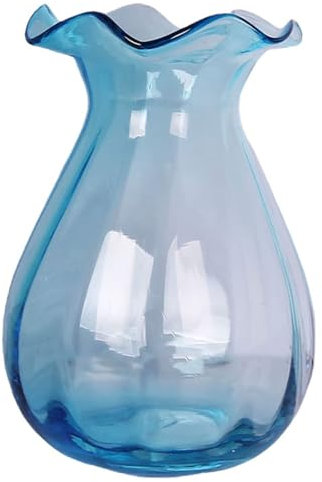 KIUGOP Contenitore L'acqua Vaso Fiori in Acrilico Trasparente Vasi Colorati Vaso Terrario Succulento Composizioni Floreali Vasi Germogli Vaso Fiori Vintage Decor Vaso Cipolla Pancia Vaso,Blu