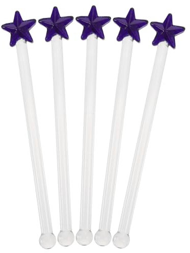 HOLIDYOYO 5 Pezzi Bastoncino Aste Chiaro Cocktail con Agitatori da Bar Carino Agitazione Bere Bastoncini per Mescolare Agitatori per Bevande Pasticcione Miscelare Bicchiere Riutilizzabile
