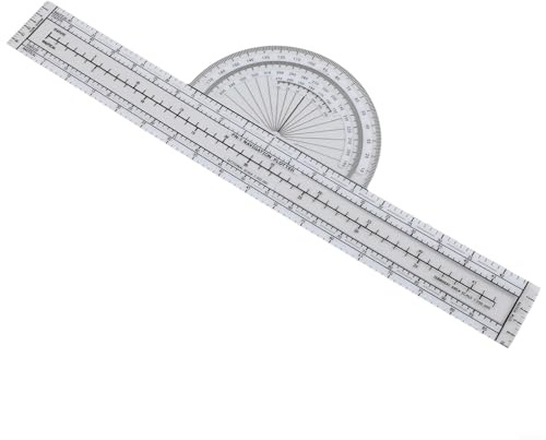 Traceur d'aviation pour outil de planification de vol – Règle de navigation transparente pour pilotes, outil de mesure graphique et calculatrice de vol pilote avec 1:500000/1:1000000