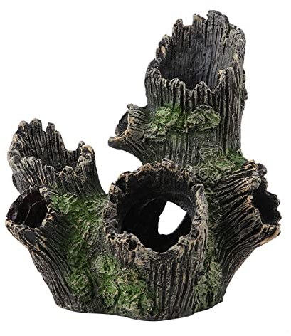 Aquarium Treibholz Dekoration Kunstharz Baum Stamm für Aquarium Garnelen Nest Shuttle Sucher Hippie Shelter(ST-004A)