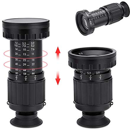 Mugast Director View Finder, HD Micro 11X Visor Escena Visor con rosca de filtro estándar de 37 mm para la mayoría de formatos de película y TV, soporta la adición de un convertidor de gran angular