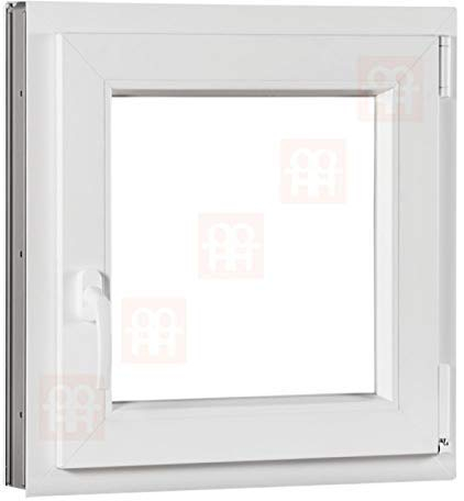 Kunststofffenster | 90 x 90 cm (900 x 900 mm) | weiß | Dreh-Kipp-Fenster | rechts