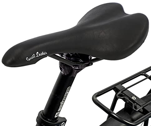 Gusti Fahrradsattel Leder - Geraint T. Fahrradsattel Ledersattel weich Sattel Fahrrad Rennrad Echtes Leder (Schwarz)