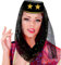 W WIDMANN MILANO Party Fashion 25011 - Haremshut mit Schleier aus Filz, Schwarz, Orient, Hut, Kopfschmuck, Accessoire, Karneval, Mottoparty