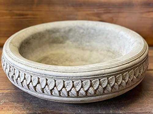 J and L Stone Ornaments GARDEN LEAF BIRD BATH TOP ONLY / FEEDER / BOWL / REPLACEMENT DISH ORNAMENT