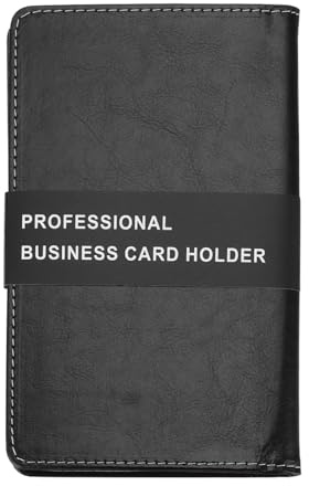 PATIKIL Leder Visitenkartenhalter, Professionelles Visitenkartenbuch Organizer Namenskartenhalter 240 Kartenkapazität für verschiedene Karten, Schwarz