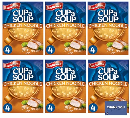 Batchelors Cup a Soup Chicken Noodle x4 94g (Pack of 6) - Quick & Delicious Instant Soup Mix