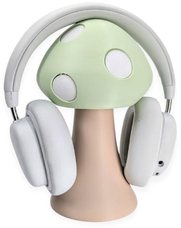 Mushroom Headphone Stand - Cute Headset Holder - Kawaii Desk Accessories - Green Gaming Setup - Cottage Core Gaming Desk (Pastel Green)