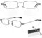 Epavouos Hochwertige Leichte Lesebrille aus Edelstahlrahmen Anti-Blaulicht Kratzfest Ultraleicht Superdünn Tragbar Inklusive schlankem Etui (Edelstahl, 2, x)