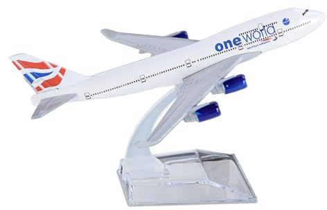 Nhemeylp Model Plane, 747 Airplane Model 1/400 Diecast British Airway Planes, Metal Alloy Aircraft with Stand for Collection and Display Aviation Enthusiast Gift