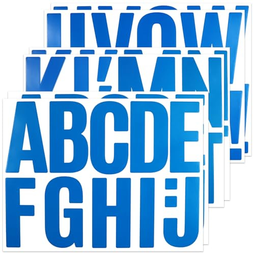 BINLINHONGO Lot de 66 grandes feuilles d'autocollants en vinyle pour boîte aux lettres, portes, voitures, tableaux d'affichage, intérieur et extérieur, 10,2 cm, bleu