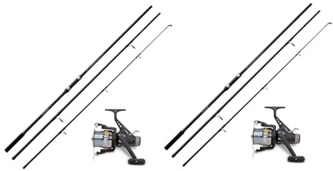 Lineaeffe – 2 x Set de Pesca Cañas + Carrete + Hilo para Pescar 3 Piezas/3,00lbs