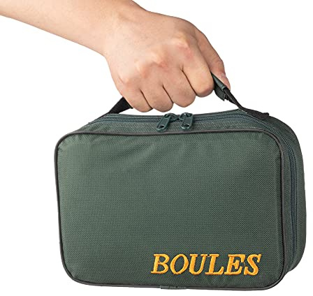 Tofern Lote de 2 Sacoche Trousse Jeu de Boules Nylon Oxford Robuste Pratique Sac à Main Pétanque sans Boules Adaptación 3/6 / 8 bolas, negro para 3 bolas