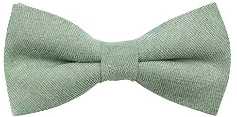 Children's Kids Boys Luxury Cotton Blend Elasticated Bow Tie (Sage Green) - suitable for formalwear, weddings, parties, pageboy outfits