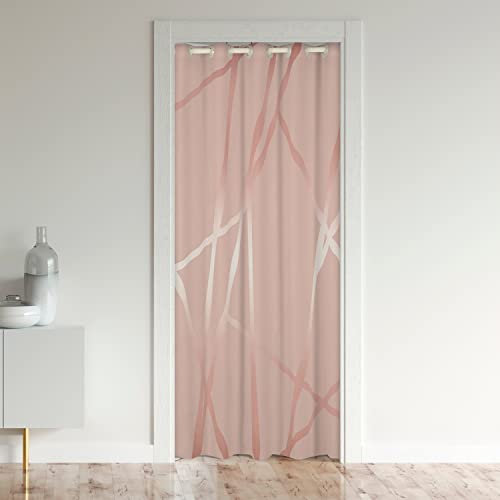 Door Curtain for Doorway Privacy 132x203cm Kids Geometric Strip Lines Room Divider Curtain Cover Modern Closet Door Cover Curtain Breathable Pink Window Treatments