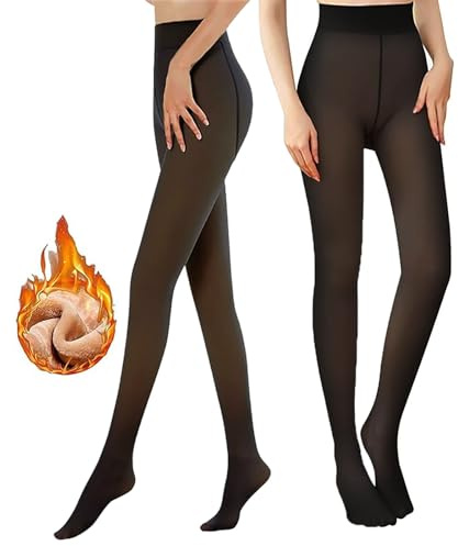 CTYESGH strumpbyxor dam vinter S/M/L/XL, termostrumpbyxor fodrade, 320 g tjockt fleecefoder – 5 ~ 10 ℃, S/M