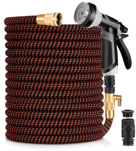 BUICXJKZ Gartenschlauch 30m, Flexibler Wasserschlauch 3/4 zoll und 1/2 zoll, Auslaufsicherer Garten Schlauch mit 10 Sprühmuster Knickfrei, 2024 Neue Garden Hose für Gartenarbeit, Reinigen, Autowäsche