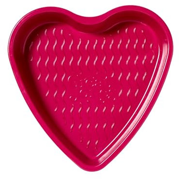 Great Jones Sweetheart - Teglia per torte a forma di cuore, antiaderente, atossica, in acciaio alluminato, antigraffio, adatta al forno e alla lavastoviglie, colore: rosa lampone, 24 x 24 x 4,1 cm