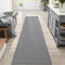 DEXI Teppich Läufer, Küchenteppich waschbar rutschfest, Flur Teppich Absorbierend, dauerhaft & antistatisch, Küchenläufer für Eingang, Küche, Wohnraum, 43x200cm, Grau