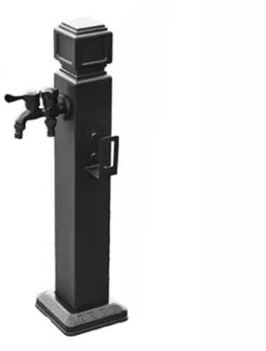 Grifo de jardín Columna de Agua de Aluminio Fuente Decorativa de Agua Fuente para Beber con Doble Salida de Agua Grifo y Pistola rociadora Columna de Agua anticongelantes para Exteriores para riego y