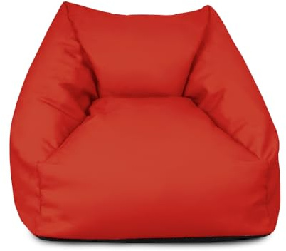 rucomfy Beanbags Snuggle Bean Bag Chair - Kids Armchair Beanbag Seat with Filling Included - Childrens Bedroom Furniture for Boys and Girls - 50 x 46 x 48cm (Red, Beanbag Only)