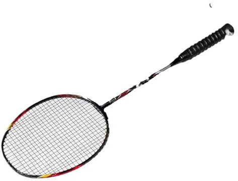 WANGBINGXING Badminton Set Raqueta de bádminton 82 g, Ataque y Defensa, Fibra Carbono G5, Acero tungsteno aleación Titanio(1PCS Black Air)