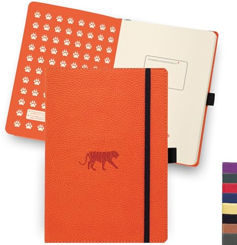 Tierwelt Notizbuch A5 Liniert - Hardcover aus veganem Leder für Arbeit, Reisen, Uni - mit elastischem Verschlussband
