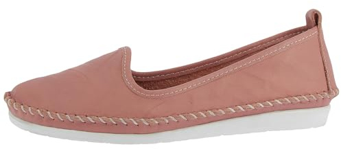 Andrea Conti Damen Slipper 0027449 Ballerina Mokassins bequem flexibel trendy, Größe:41 EU, Farbe:Rosa