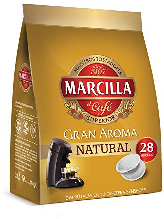 Marcilla Café Natural para máquina Senseo - 5 paquetes de 28 monodosis (Total 140 monodosis)