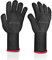 MAVANTO® Guantes Barbacoa & para Horno Extra Largos Resistentes al Calor hasta 500 Grados Parrilla y Horno - Guantes Professional (L/XL, Negro)