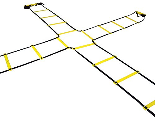 Sportacular Gear Koordinationsleiter Cross (4-Way) 4x2m inkl. Tasche I Trainingsleiter Leiter für Koordinationstraining, Agility Training, Fussball, Basketball, Fitness