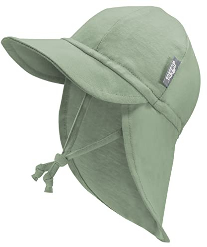 Jan & Jul Baby-Strand-Sonnenhut für Jungen und Mädchen, weiter Rand (Wacholdergrün, Größe S: 3-6 Monate)