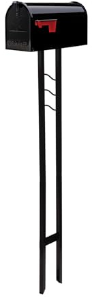 Architectural Mailboxes Mailbox to Go Galvanized Steel Mailbox and Post Kit, MC11KITBAM, Black, Medium Capacity