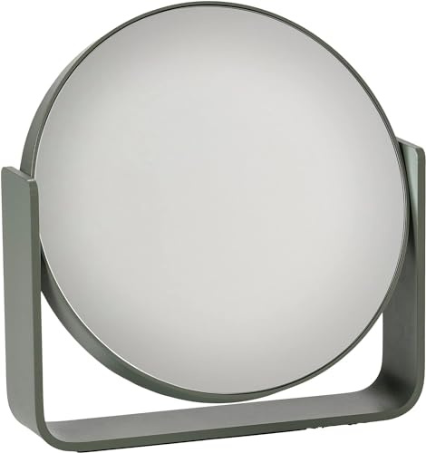 Zone Denmark Ume Tischspiegel, Kosmetikspiegel mit Vergrößerung 5-Fach, Durchm. 19 cm, Höhe 19,5 cm, Olive Green