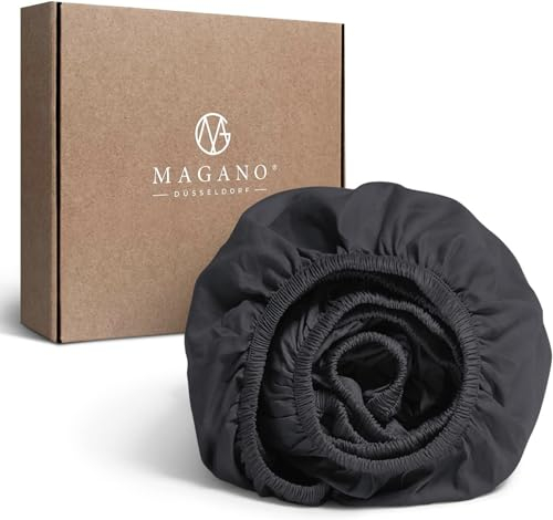 MAGANO® Premium Spannbettlaken 200x220 Grau | Weich & Bügelfrei | Hypoallergen & Atmungsaktiv | Spannbetttuch Bettlaken 200x220cm | Anthrazit Dunkelgrau
