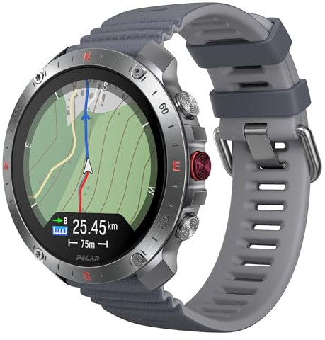 Polar Grit X2 Pro – Montre GPS de randonnée et Trail connectée Haut de gamme : Design robuste, outils de Navigation avancés, détection de paramètres biologiques, suivi de l'entraînement et de la FC