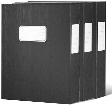 JiaWei Lot de 3 Boîtes de classement avec Couvercle Magnétique, dos de 40 mm, en Carton Extra Fort de 1800 g/m² avec étiquettes remplaçables pour DIN A4 - Noir
