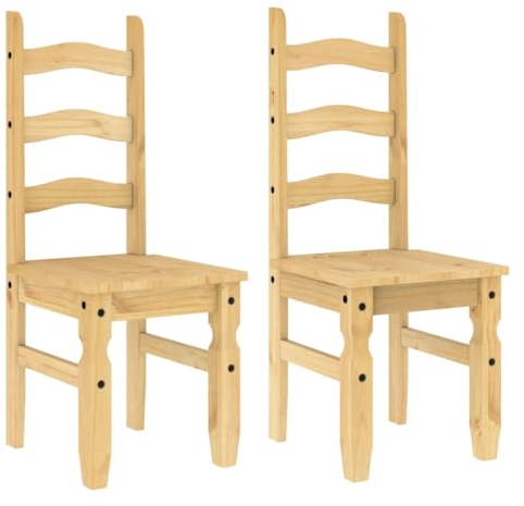 vidaXL Sillas de Comedor Corona 2 uds Madera Maciza Pino 42x47x107 cm