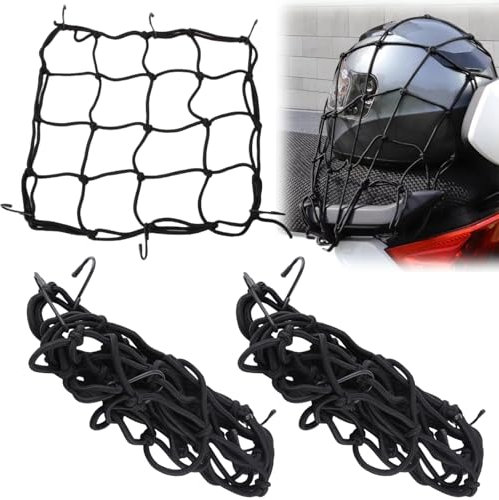 Filet à Bagages Elastique,2 pièces Filet Moto Bagage,Filet Araignée Moto,Filet à Bagages Araignée Elastique,Casque de Moto à Net,Sangle Bagage Moto pour Vélo Filet Moto Filet Bagage Filet Transport