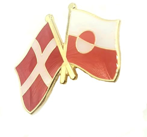 Grönland Danmark Arktisk Skandinavien Vänskap Metall Emalj Landsflaggor Stift Bricka, 0, Metall, 0