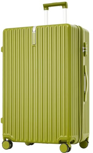 Weavelife Extra Großer Hartschalen-Koffer mit Haken, Trolley Rollkoffer, Reisekoffer, Handgepäck, 4 Rollen, ABS-Material, TSA-Schloss, Check-In Gepäck mit 25% Volumenerweiterung, 70 cm, 106L, Grün