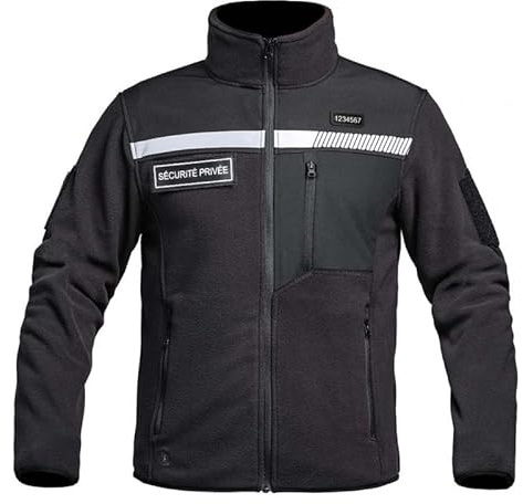 VESTE POLAIRE SÉCU-ONE HV-TAPE SÉCURITÉ PRIVÉE NOIR