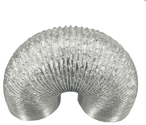 Tubo flessibile in alluminio, tubo flessibile di ventilazione in alluminio, diametro 80-300 mm, lunghezza 2-5 m, con 2 morsetti per condotto (2 m, 300 mm)