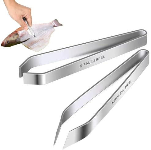 2 Stück Grätenzange,11cm,Grätenpinzette,Fischgrätenpinzette,Fischgrätenzange,Grätenzange Für Fisch,Pinzette Edelstahl, Für Fisch Huhn Ente Schwein Haar,2 Stile