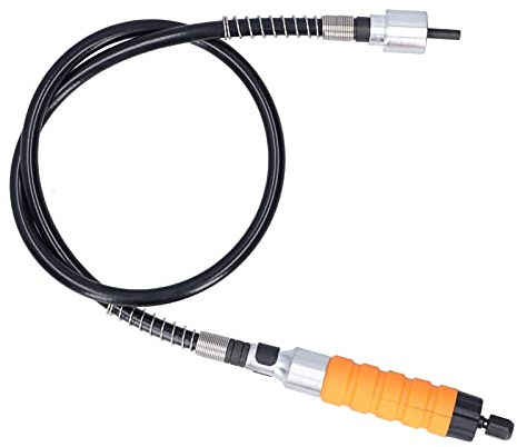 TOPINCN Herramienta de Cincel para Tallar Eléctrico Juego de Carpintería Eficiente para Grabado Rápido Taladro Eléctrico, Aleación de Aluminio + Caucho, Plateado, Amarillo, Negro, con Eje Flexible