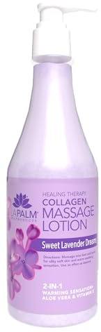 La Palm Healing Therapy Collagen Massage Lotion – Sweet Lavender Dream – 24 oz (709.76 ml)
