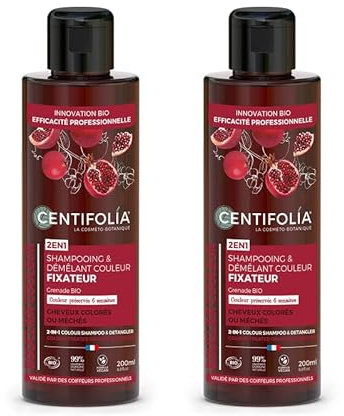 Centifolia | Set shampoo e balsamo 2 in 1 per capelli colorati 200 ml | Per capelli colorati o con mèches | Fissa il colore per 6 settimane | Senza solfati | Dona lucentezza, morbidezza e protezione