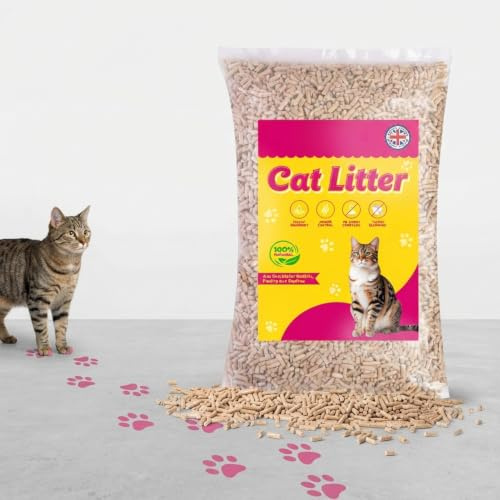 Ultra Absorbent Biodegradable Natural Virgin Wood Pellets Cat Litter | Large Bag of Unscented Odour Control & Soft Comfort Bedding for Cats & Kittens