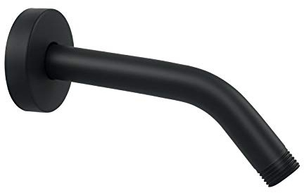 NearMoon Shower Arm + Flange + Teflon Tape, Made of 304 Stainless Steel, Shower Head Extension Extender Pipe Arm, Wall-Mounted for Fixed Bathroom Shower Head, Never Rust (6 Inch, Matte Black)